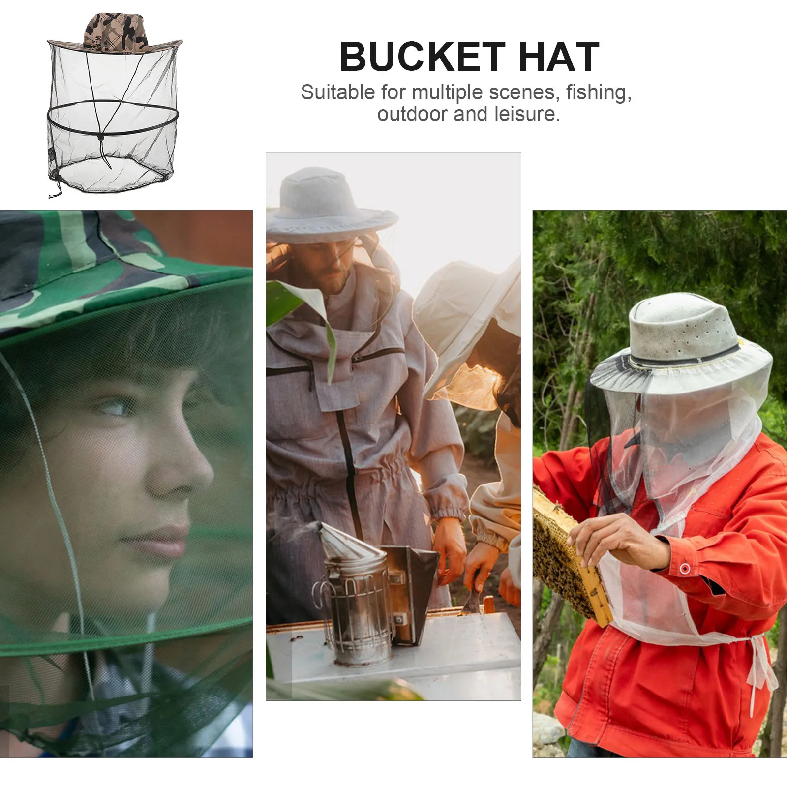 

Mosquito Head Net Hat for Men Women Outdoor Fishing Sun Protection Cooling Face Netting Portable Mosquito Hats