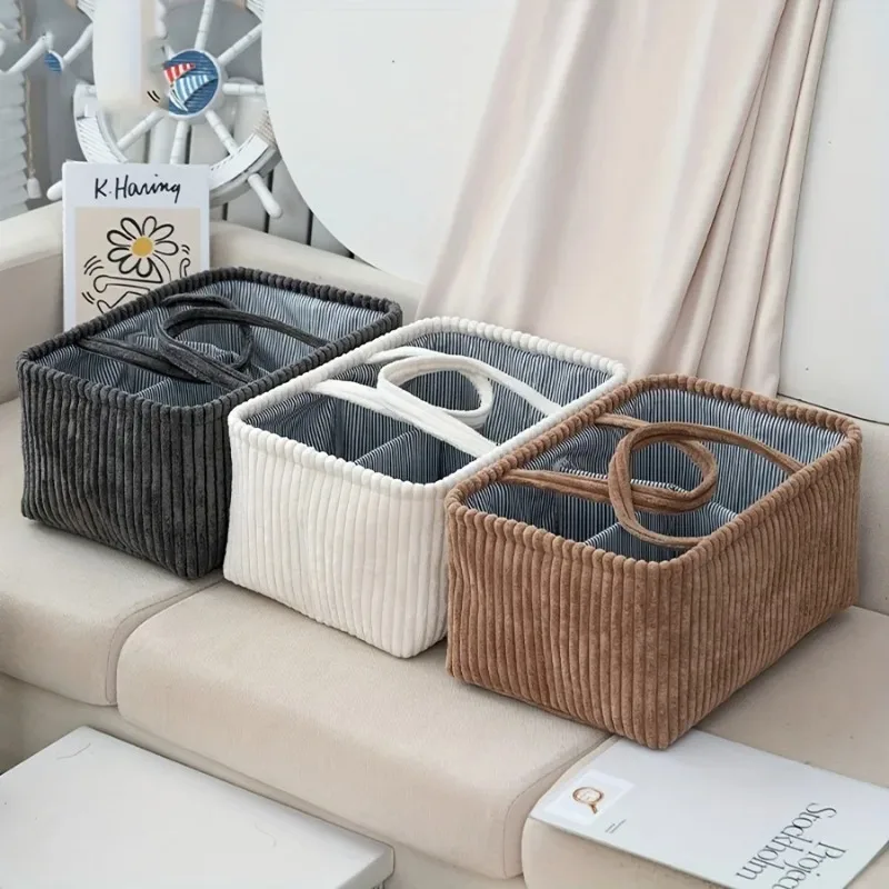 1pc Large Bohemian Storage Basket - Multi-Compartment Organizer for Baby Clothes, Toys & Home Decor