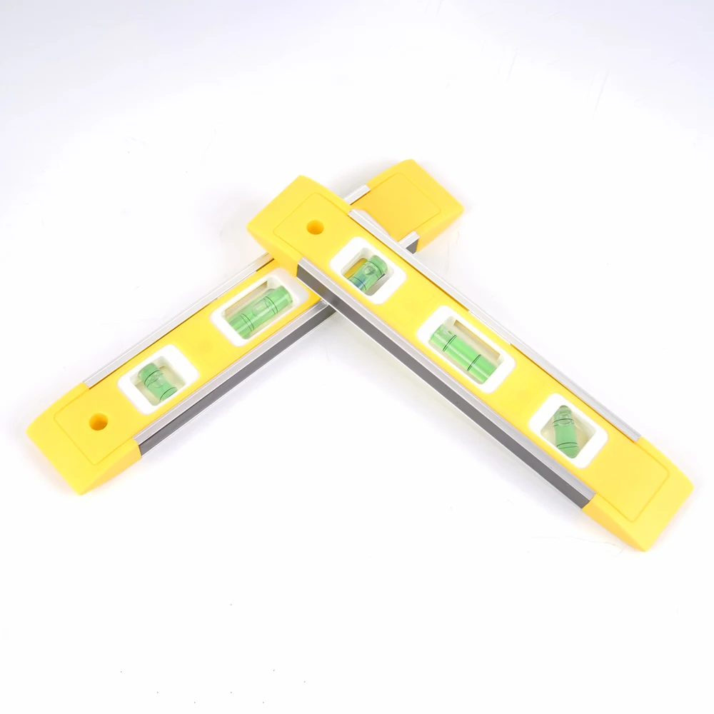 9 بوصة مستوى الكحول المغناطيسي 3 فقاعة صغيرة محمولة البلاستيك أداة مستوى الكحول عمودي أفقي التوازن حاكم #6