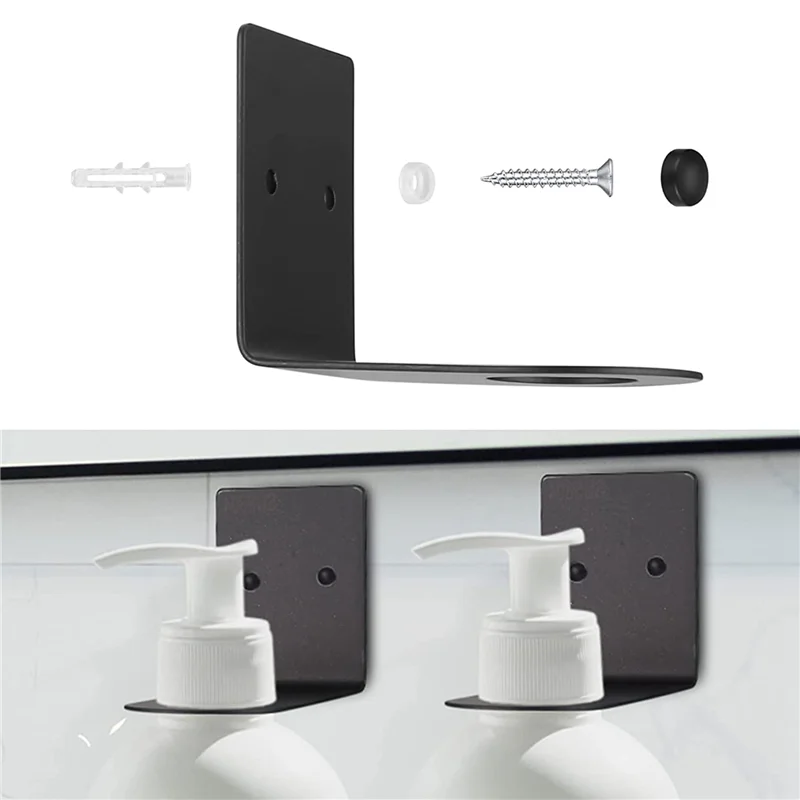 

8 Pcs Soap Bottle Dispenser Holders, Wall Mounted Soap Pump Bottles Dispenser Stands, Stainless Steel Shampoo Dispenser-AT36