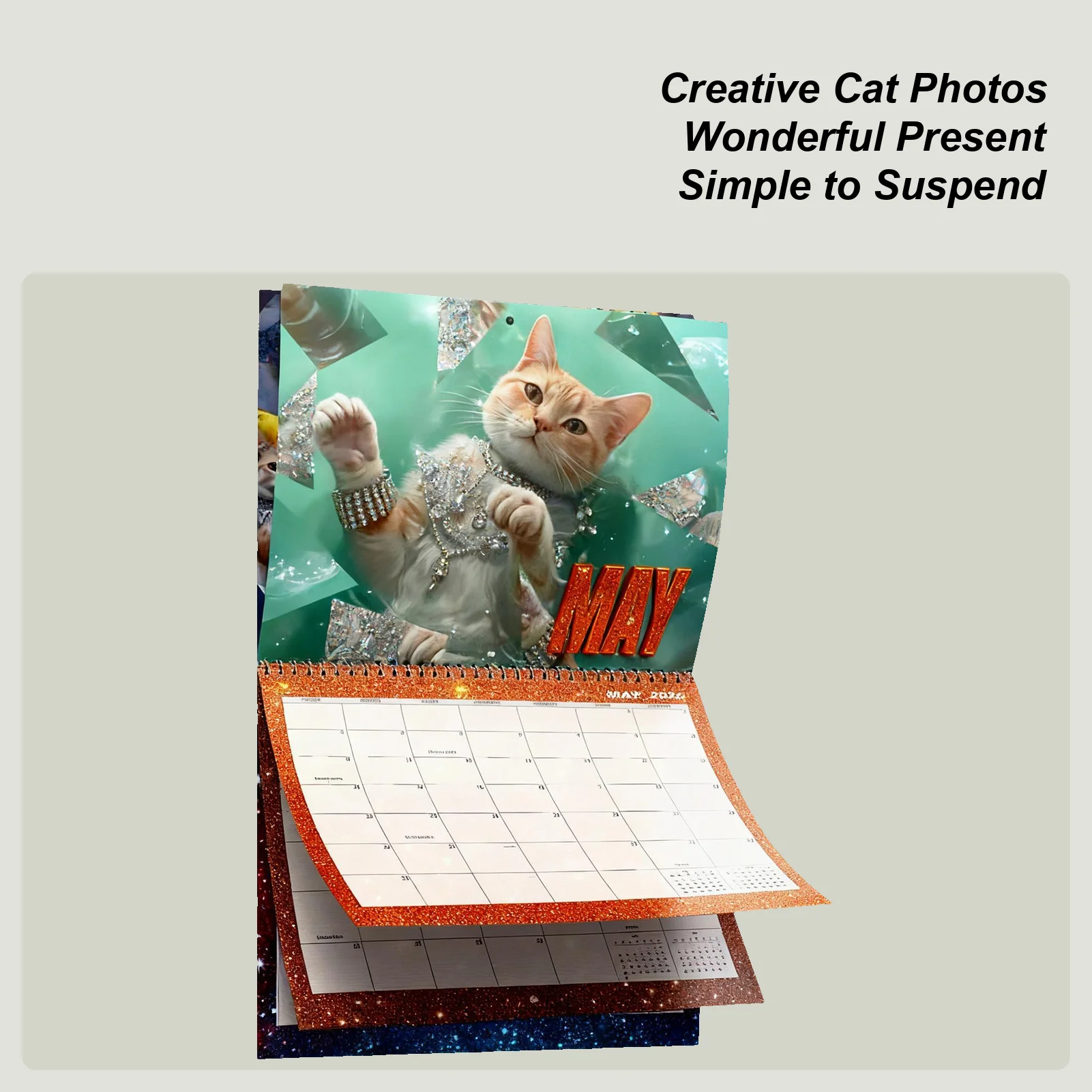 

2026 Cat Wall Calendar 12-Month Wall Planner Calendar Funny Cat Monthly Calendar For Home Living Room Study Room