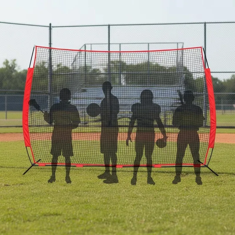 Lacrosse, Baseball, Soccer, Field Hockey and Softball Practice Barrier Collapsible Barricade Backstop Net 10x20 ft