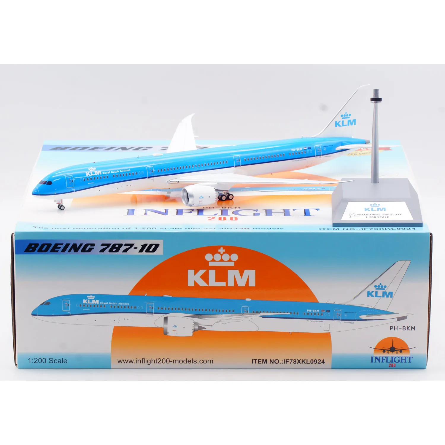

IF78XKL0924 Alloy Collectible Plane INFLIGHT 1:200 Royal Dutch Airlines "SkyTeam" Boeing B787-10 Diecast Aircraft Model PH-BKM