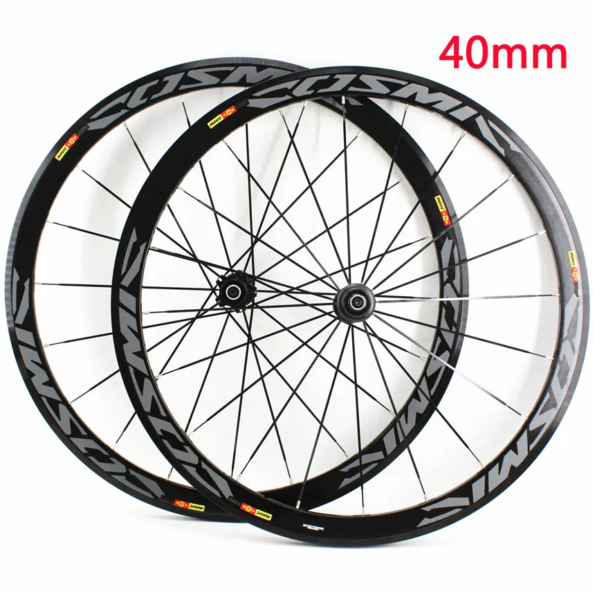 

700C 40mm Road bike Aluminum Alloy Bicycle QR wheelset Clincher Rims Thru Axle Center Lock Hub 8 9 10 11S