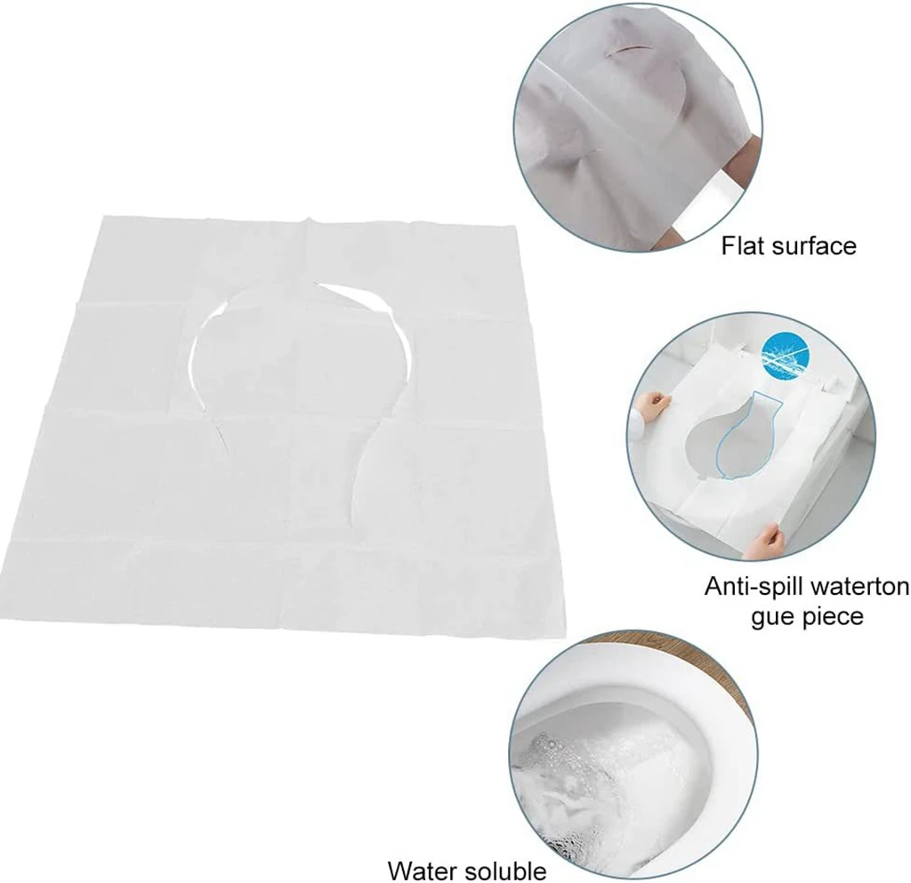 10/30/50PCS Portable Disposable Toilet Seat Covers Type Travel Camping Hotel Bathroom Accessories Paper Waterproof Soluble Water