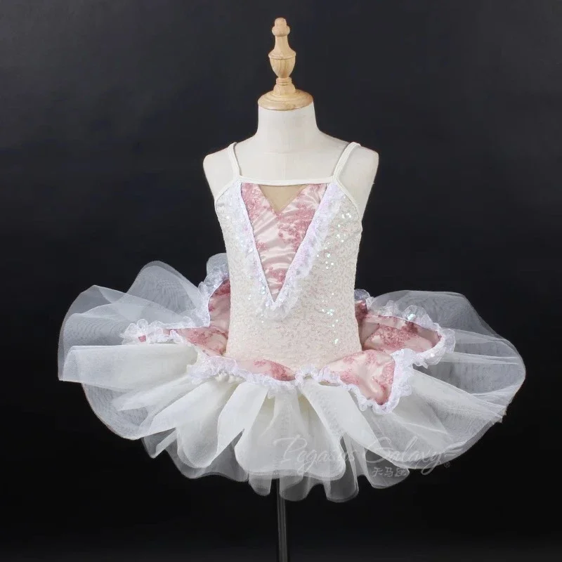 

Girl Ballet Tutu Dress Women Stage Performance Dancewear Adult Children Suspenders Sequin Dance Costume Female Ballet Shows