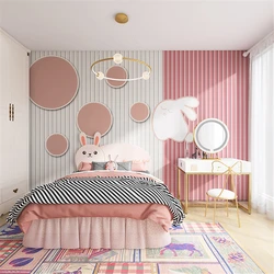 Custom Modern Minimalist Pink Vertical Rabbit Wallpaper Nordic Style Children's Room Girl Background Home Decorations Wall Paper