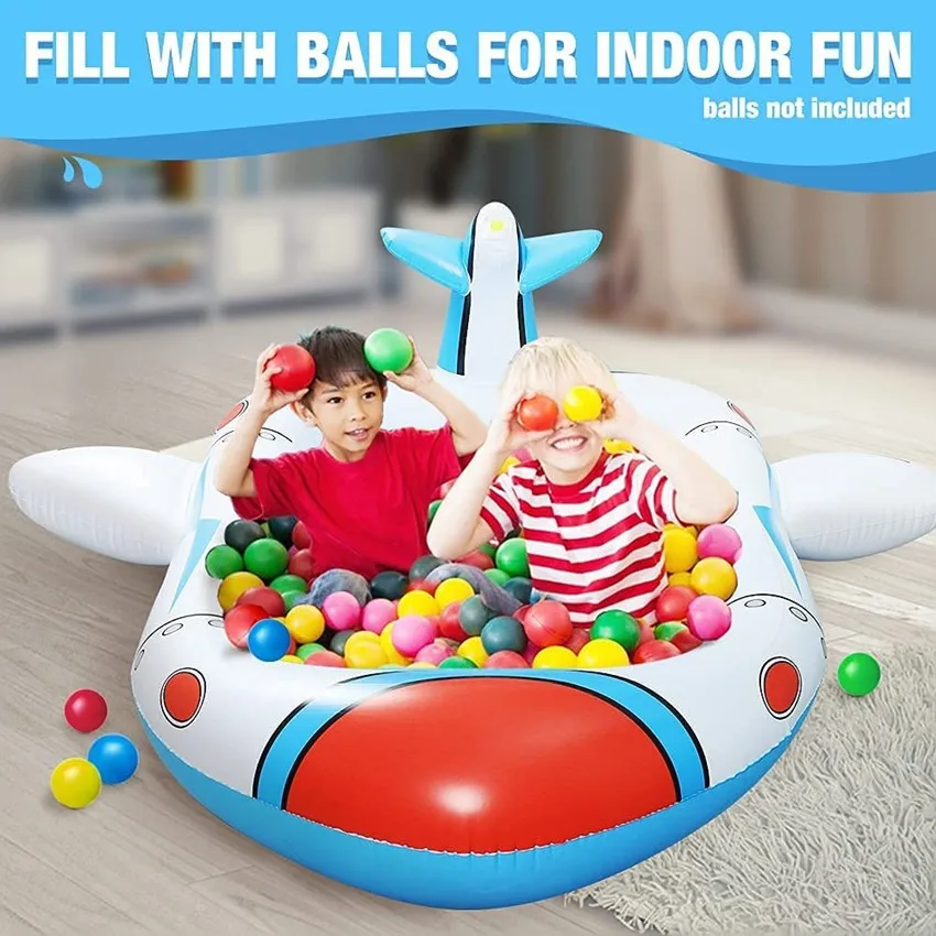 PVC inflatable pool for children, outdoor bath, summer water toys, space shuttle, lawn inflatable cushion, 1.7m