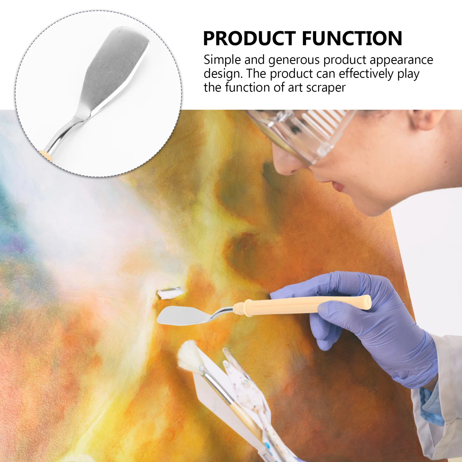 

5 Pcs Oil Painting Supplies Pig Scraper Metal with Plastic Handle Mix Durable Scrapers Spatula