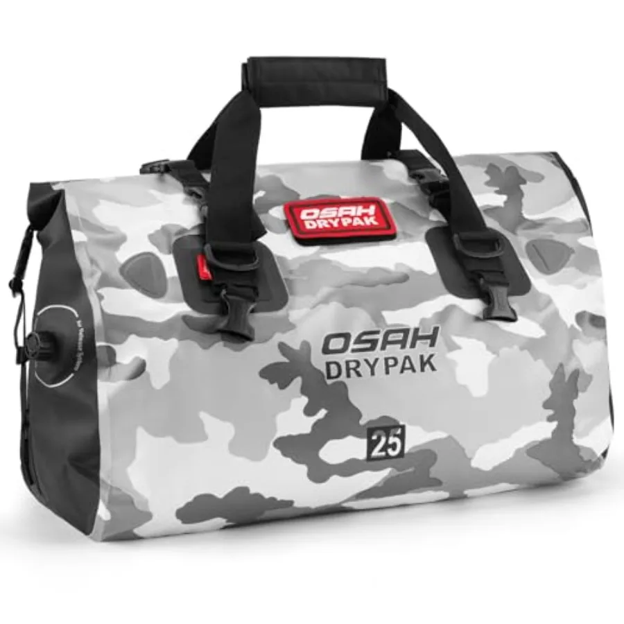 

Waterproof Duffel Bag with Large Storage Space for Motorcycle Tail Use Outer Mesh Zipper Pocket Ideal for Camping Kayaking Fish