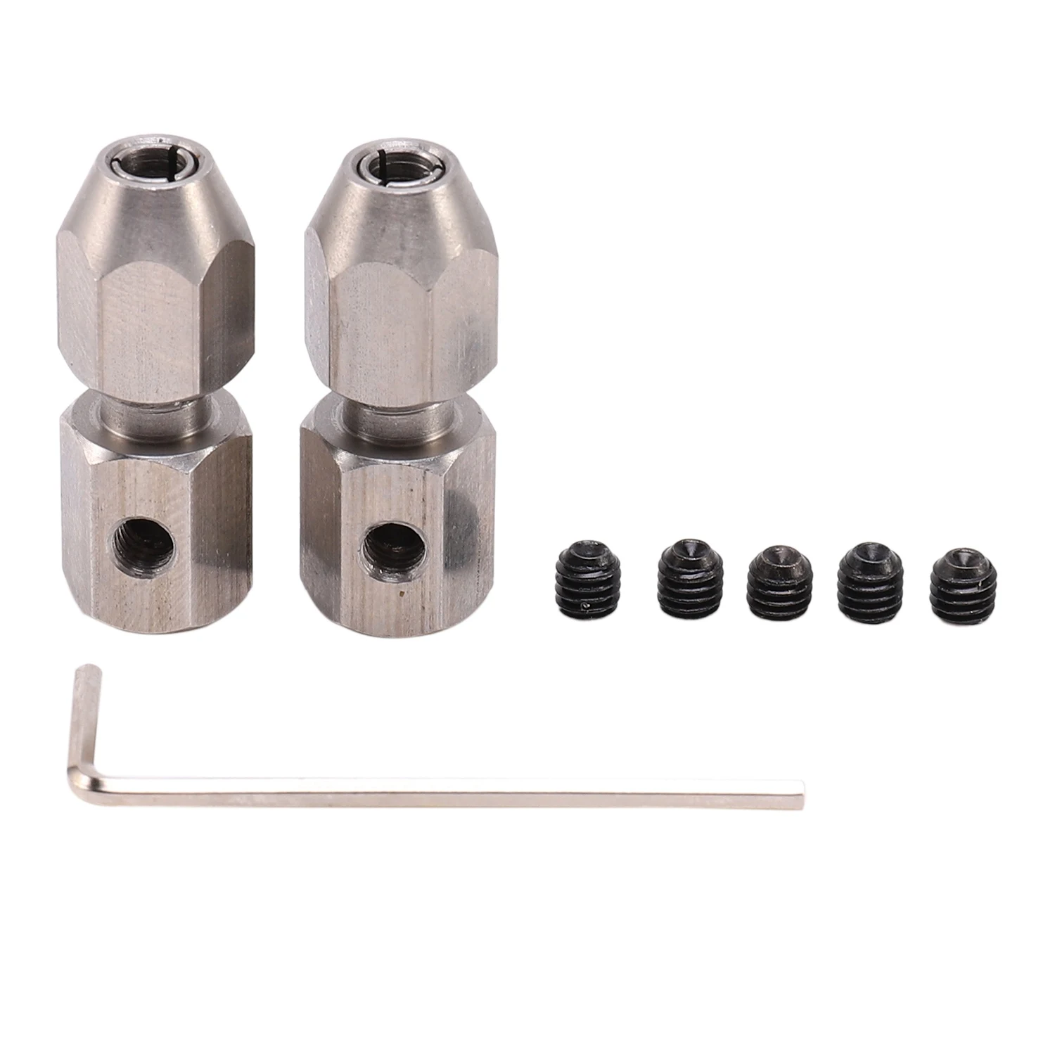 YSUN-2Pcs RC Boat Flexible Coupling CNC Stainless Steel Flex Collet Coupler