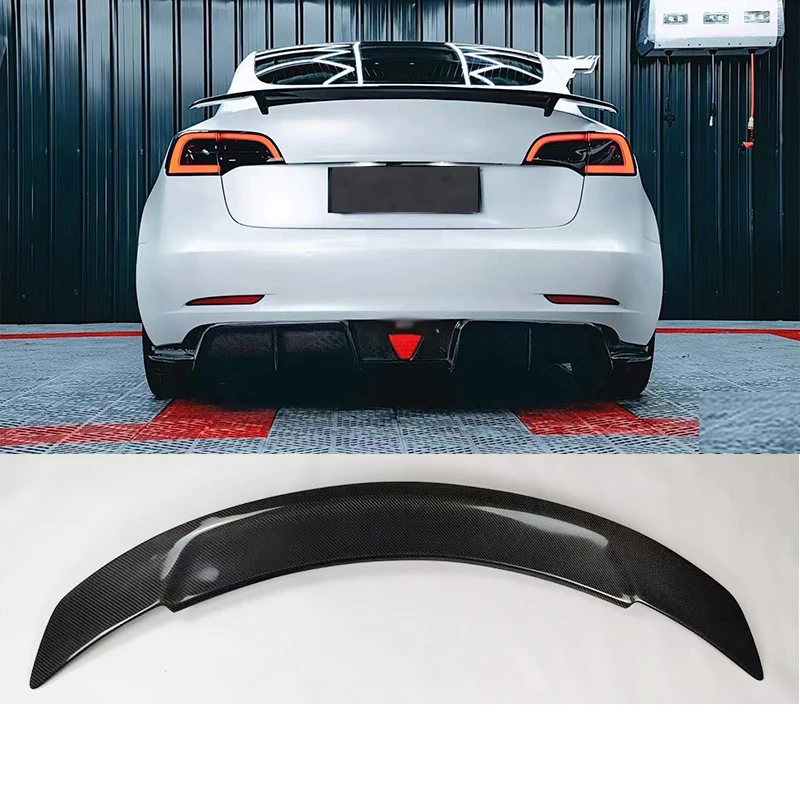 Kofferbak Spoiler Koolstofvezel Model 3 Body Kit Accessoires Achtervleugel Voor Model 3