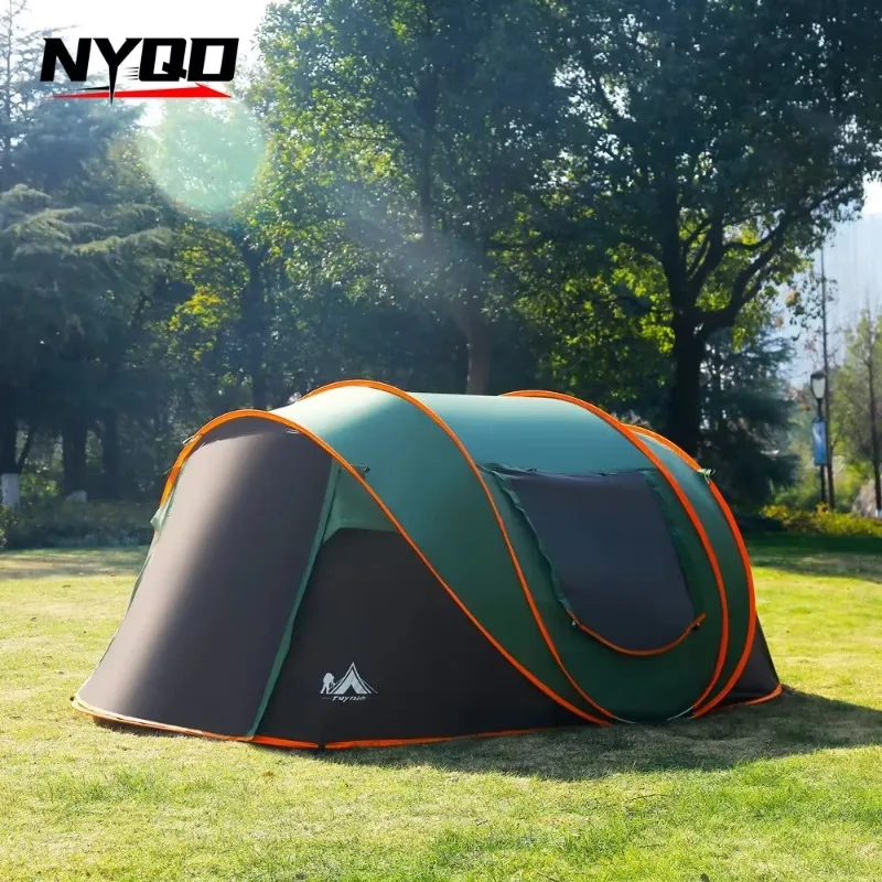 3-4 Person Outdoor Automatic Pop Up Tent Camping Portable Rainproof Family Awning Beach Pegola Car Self Driving Relief BBQ Tarp