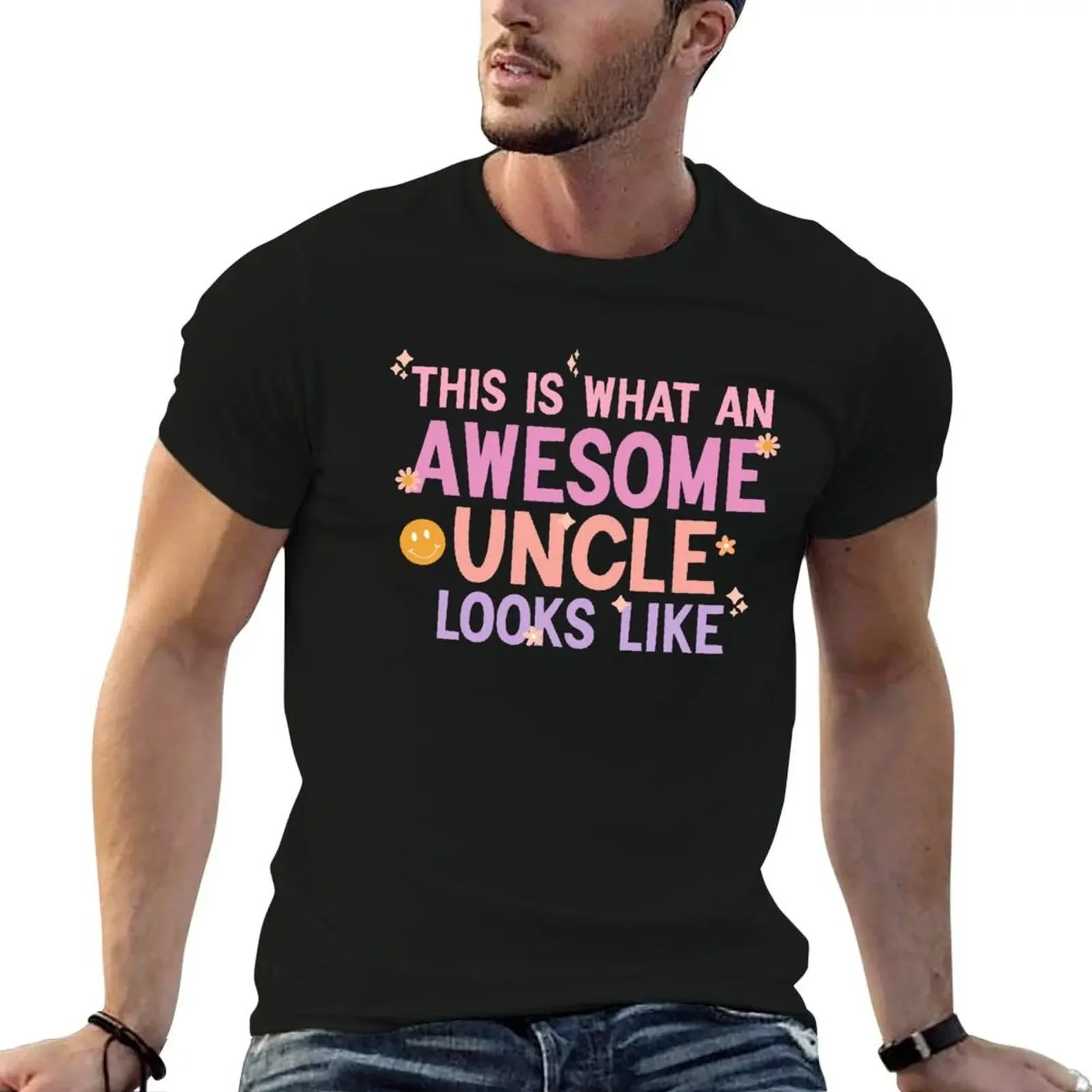 

this is what an awesome uncle looks like, Groovy In My Cool Uncle T-Shirt street wear sports fans T-shirts for men cotton