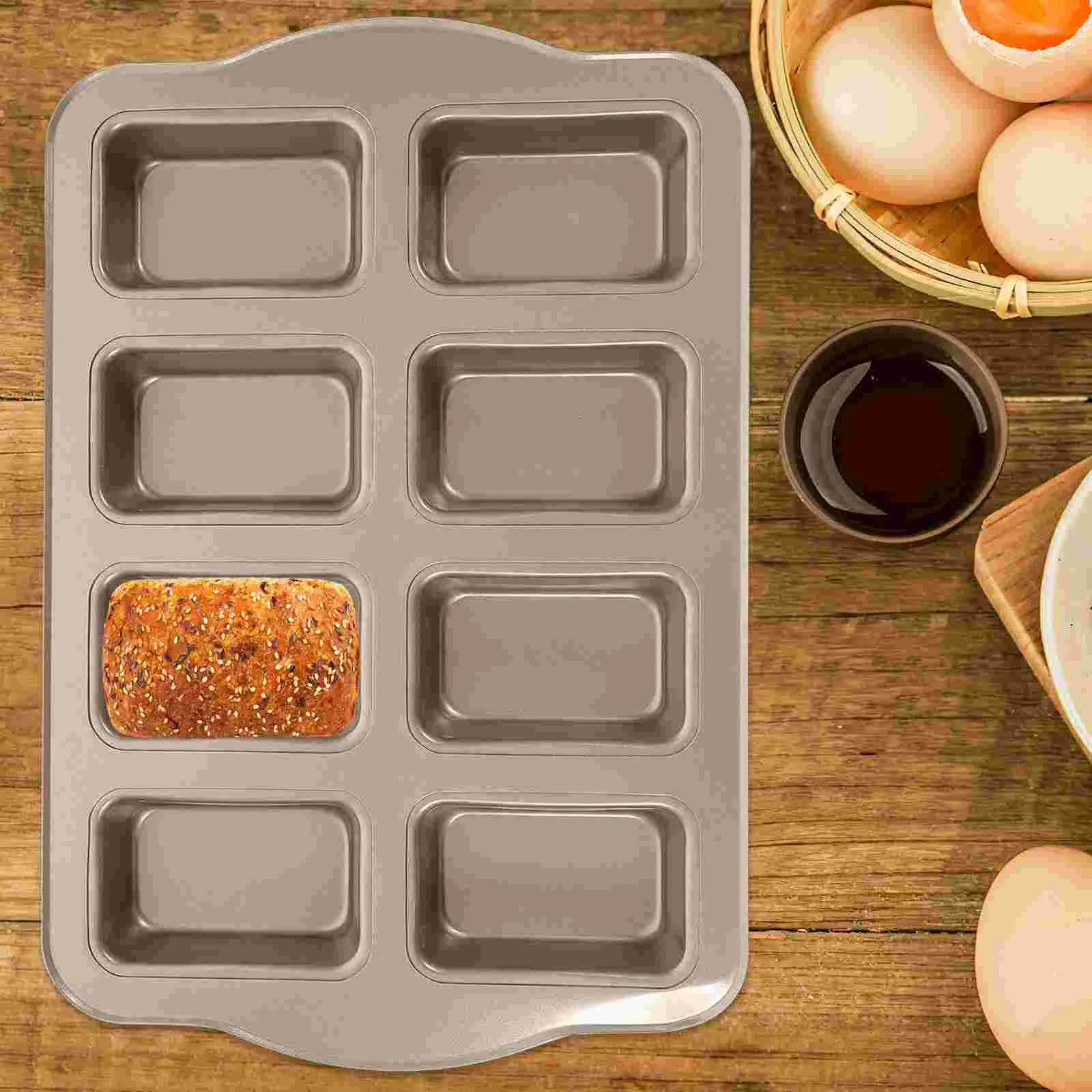 

Cake Mold Mini Loaf Pans for Bread Baking Carbon Steel Tins with Lid Small Square Nonstick Frying