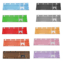 Juego de teclas de teclado mecánico DIY, 104 piezas, OEM, retroiluminado, un solo Color, ABS, rosa, blanco, para 61/87/104 teclas Cherry MX