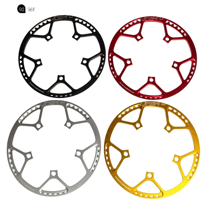 For Brompton Ultralight BCD 130mm 45/47/53/56/58T AL7075-T6 Alloy BMX Chainring With Guard Folding Bicycle Disc Bicycle Parts