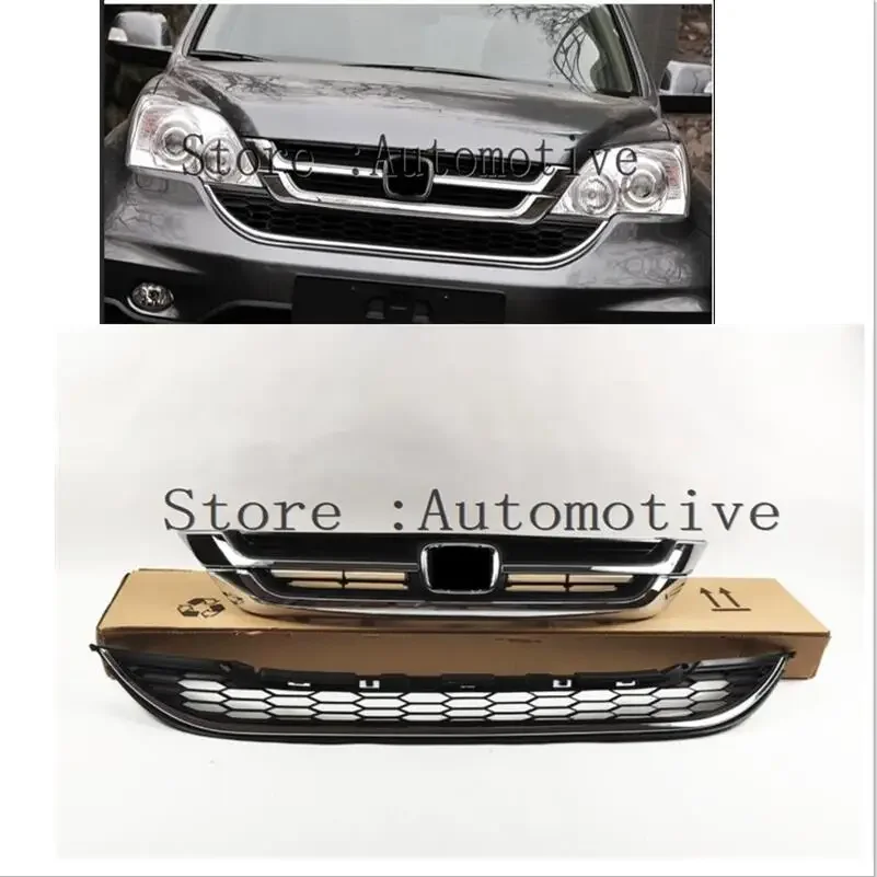 For CR-V 2010 2011 Front Bumper Upper or Lower Grill For Honda CRV  Black Chrome ABS Plastic Auto Car