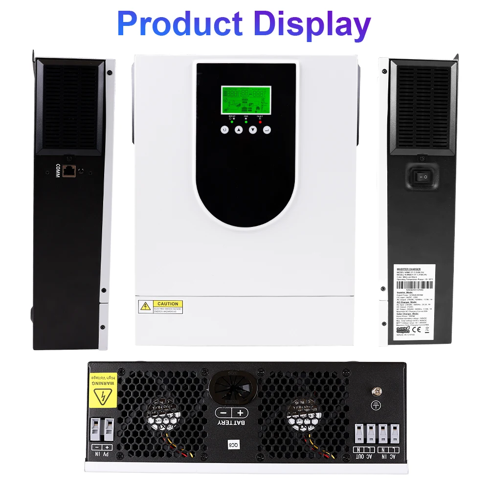 3.2KW 2.0KW Hybrid Solar Inverte 24V 12V Photovoltaic Hybrid Inverter 230VAC Max PV 400V Build in 80A MPPT Charger