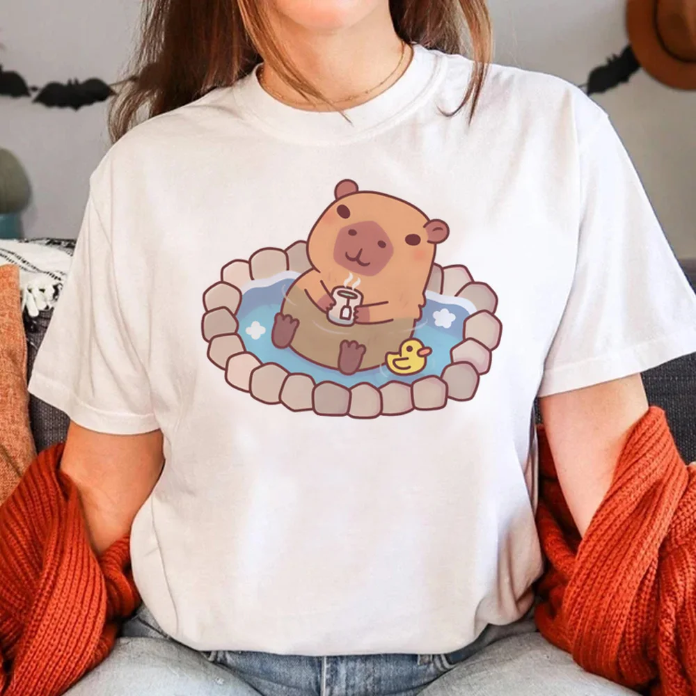 Capybara tshirt women Japanese graphic funny t-shirts girl funny harajuku clothing