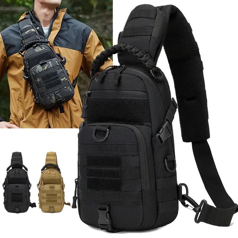 

Men's Fishing Chest Bag Tactical Sports Shoulder Outdoor Fanny Pack Camping Hiking Climbing Cycling Molle System Sling Bags