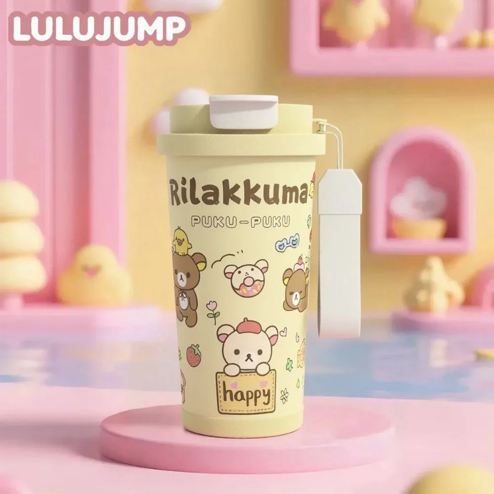 

Термос-кружка Rilakkuma 2-в-1 для автомобиля: милый, многофункциональный, изолированный, охлаждающий, герметичный, для путешествий, офиса, подарок, игрушка