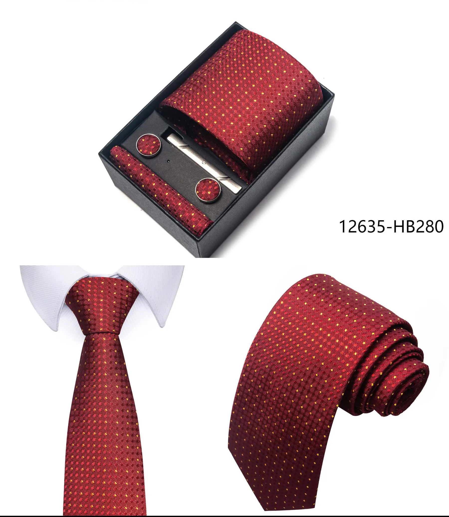 High Grade Holiday Gift Box Brand 8 cm Blue Paisley Tie Handkerchief Cufflink Set Men Necktie Clothing Accessories Birthday Gift