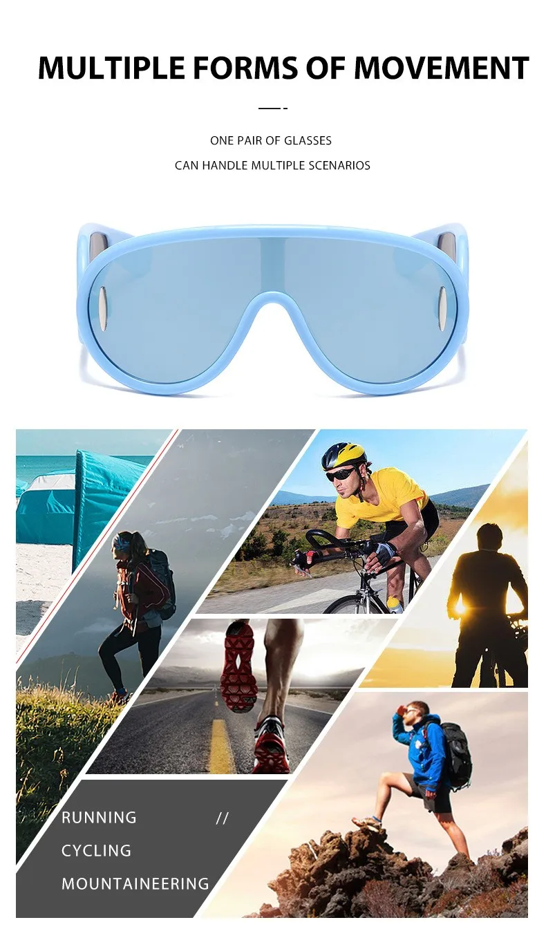 Integrierte Brille, Sonnenbrille, großes Gesicht, Sonnenbrille für Männer und Frauen, modische Krötenbrille, Sonnenbrille 3950 – Detail 9