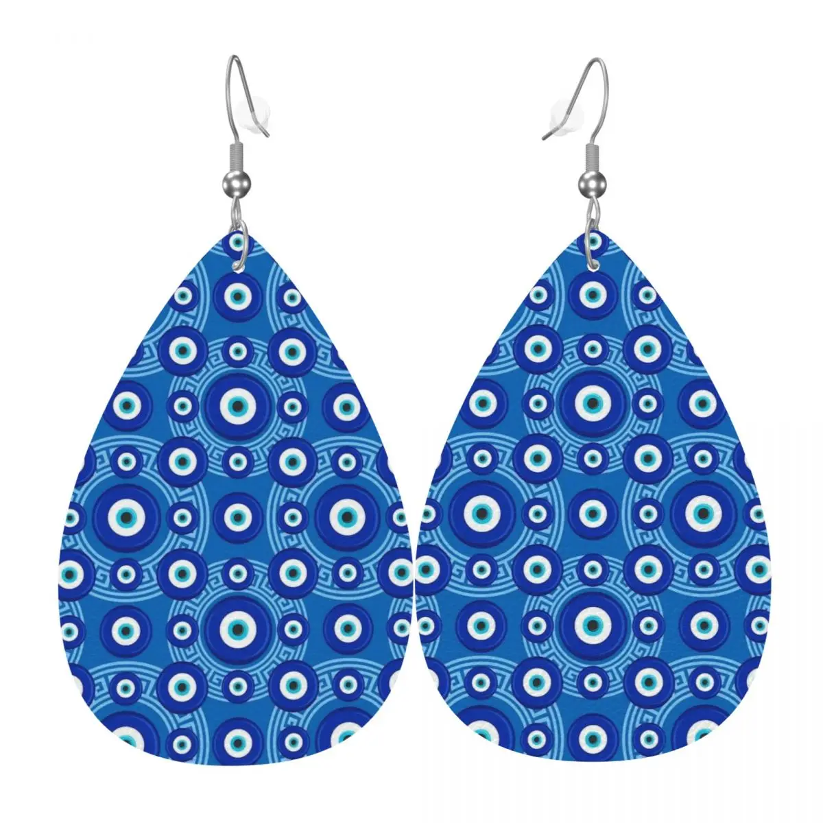 

Custom Evil Eye Hanging Beads Leather Earrings for Women Teardrop Dangle Earrings Jewelry Accessories