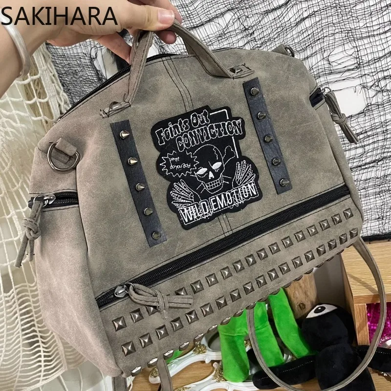 Torby Crossbody American Retro Heavy Beading Y2k Torebki damskie o dużej pojemności Casual Solid Color Fashion Bolsas Para Mujeres