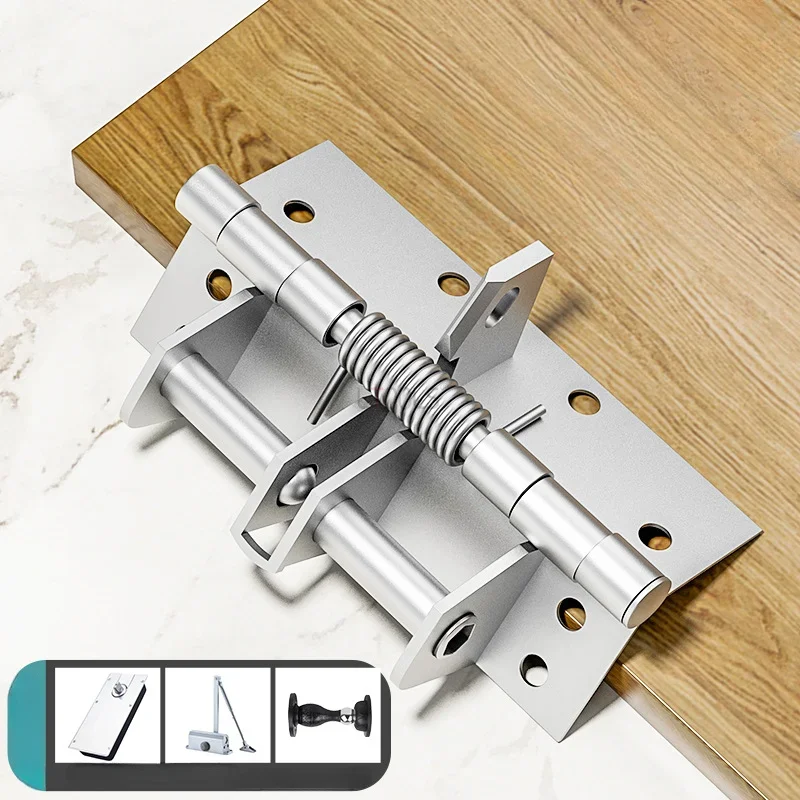 Multi Functional Door Closer Automatic Door Close 90 Degrees Position Hinge 4-inch Buffer Rebound Device Spring Invisible Hinge