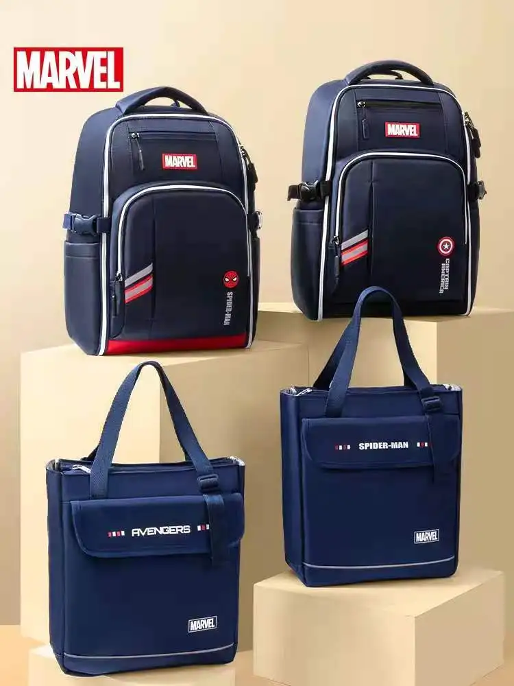 Disney Marvel borse da scuola per il tempo libero per ragazzi Set 2 pezzi borsa artistica Spider Man zaino ortopedico a spalla per studenti primari Mochilas