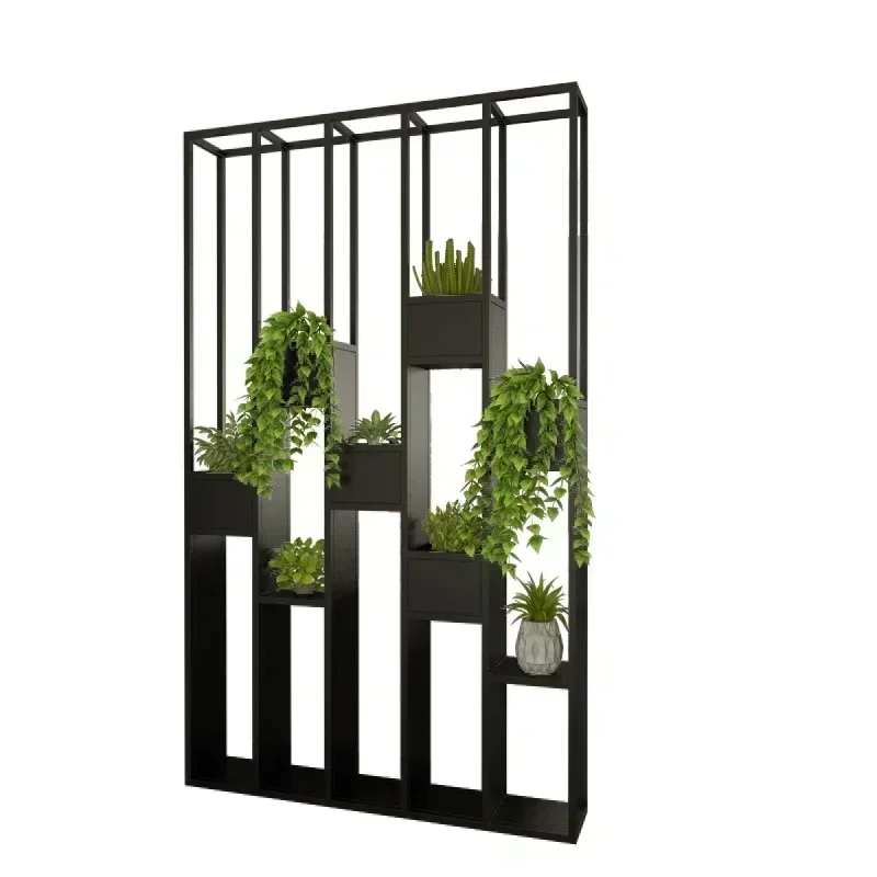 Modern Iron Home Living Room Partition Screens Storage Shelf Multi-Functional Flower Stand Room Divider Restaurant Decoration