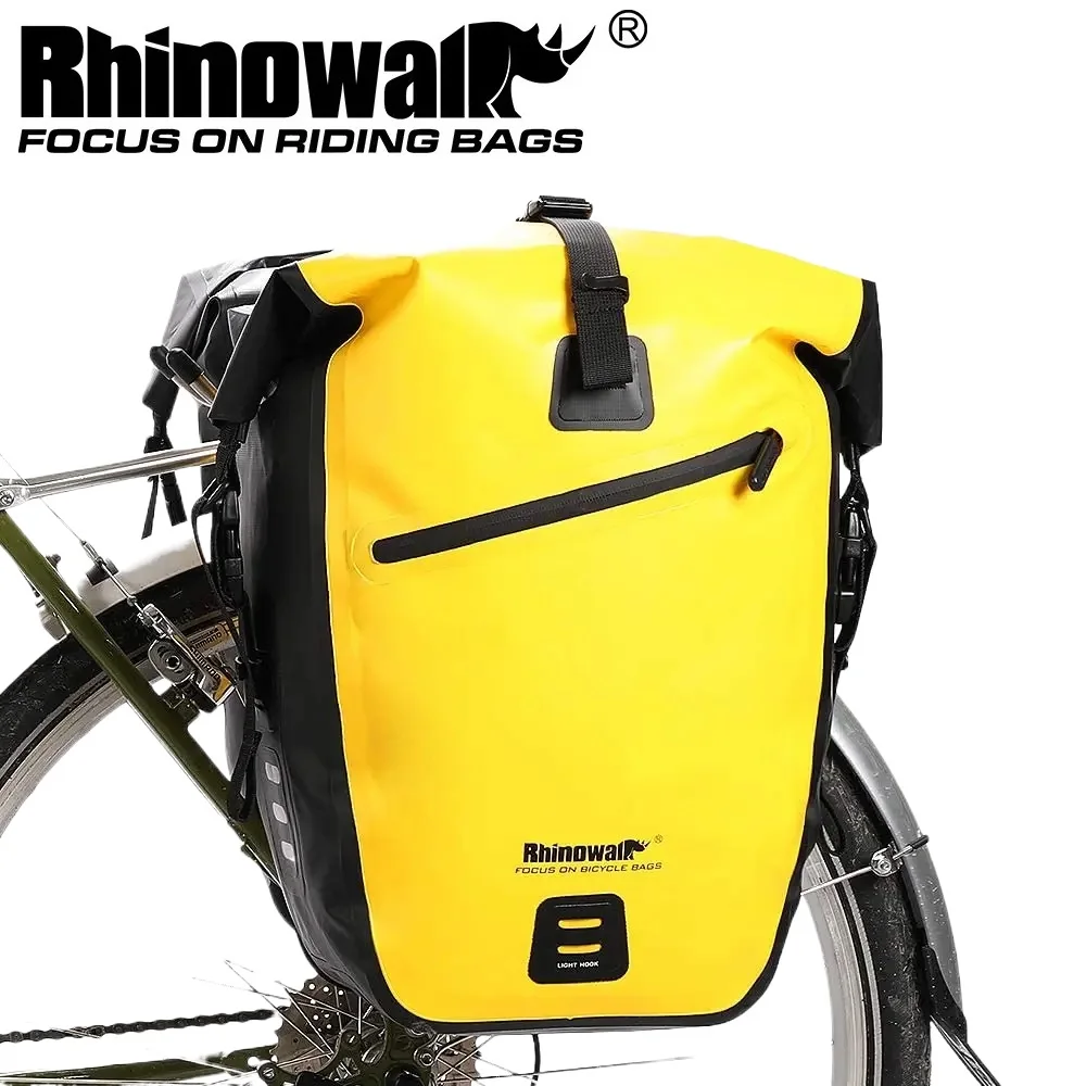 Rhinowalk 25L Bike Tail Bag Quick-Release Mtb Waterproof Bike Bag Long Travel Bike Pannier Bag Leather Bike Side Bag