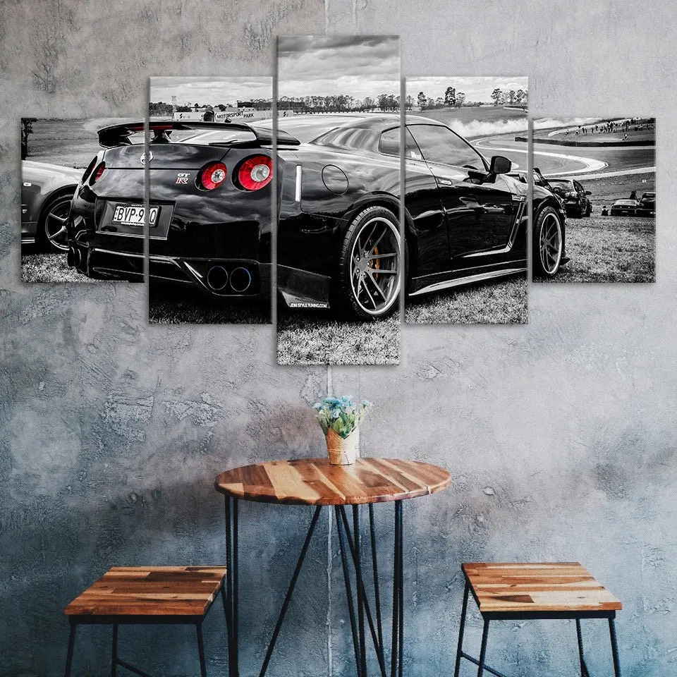 Nissan GTR Sports Car 5 Piece Five Panel Canvas Print Painting Modern Wall Art Picture Home Decor Gift For Him For Her