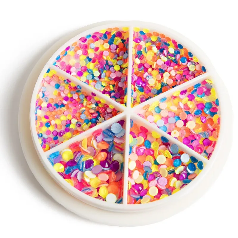 Neon Multi-Color Flatback Crystal Wheel, 1046 Pieces, Assorted Sizes 1.6-3.2 mm, Adult