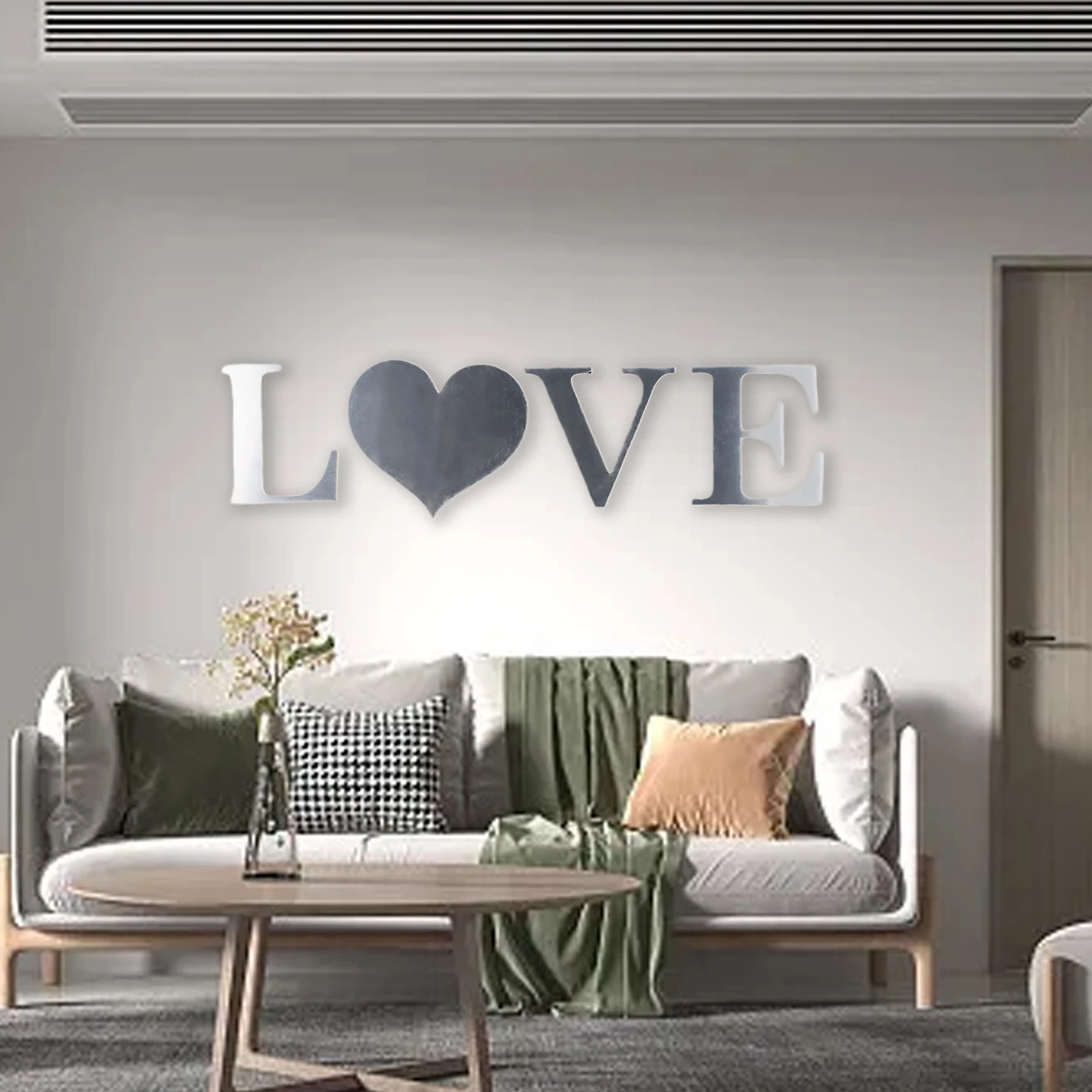 Acrylic Wall Sticker DIY Sticker Silver Color Home Decor Removable 1 Set 4Pcs Easy Installation Good Viscidity