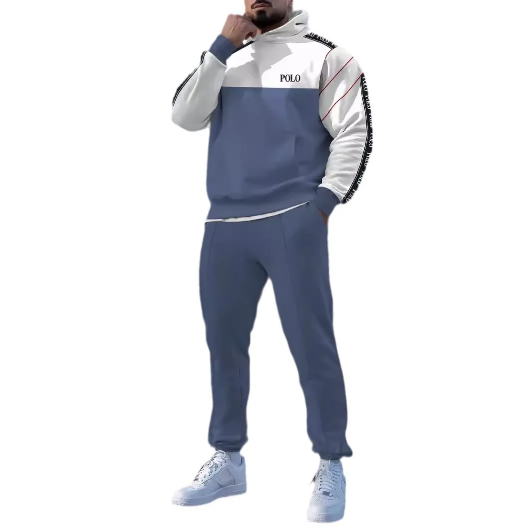 Spring Autumn Mens Hoodie Set Loose 3D Printed Trendy Casual Sports Stylish Longsleeve  Long Pants 2piece Set