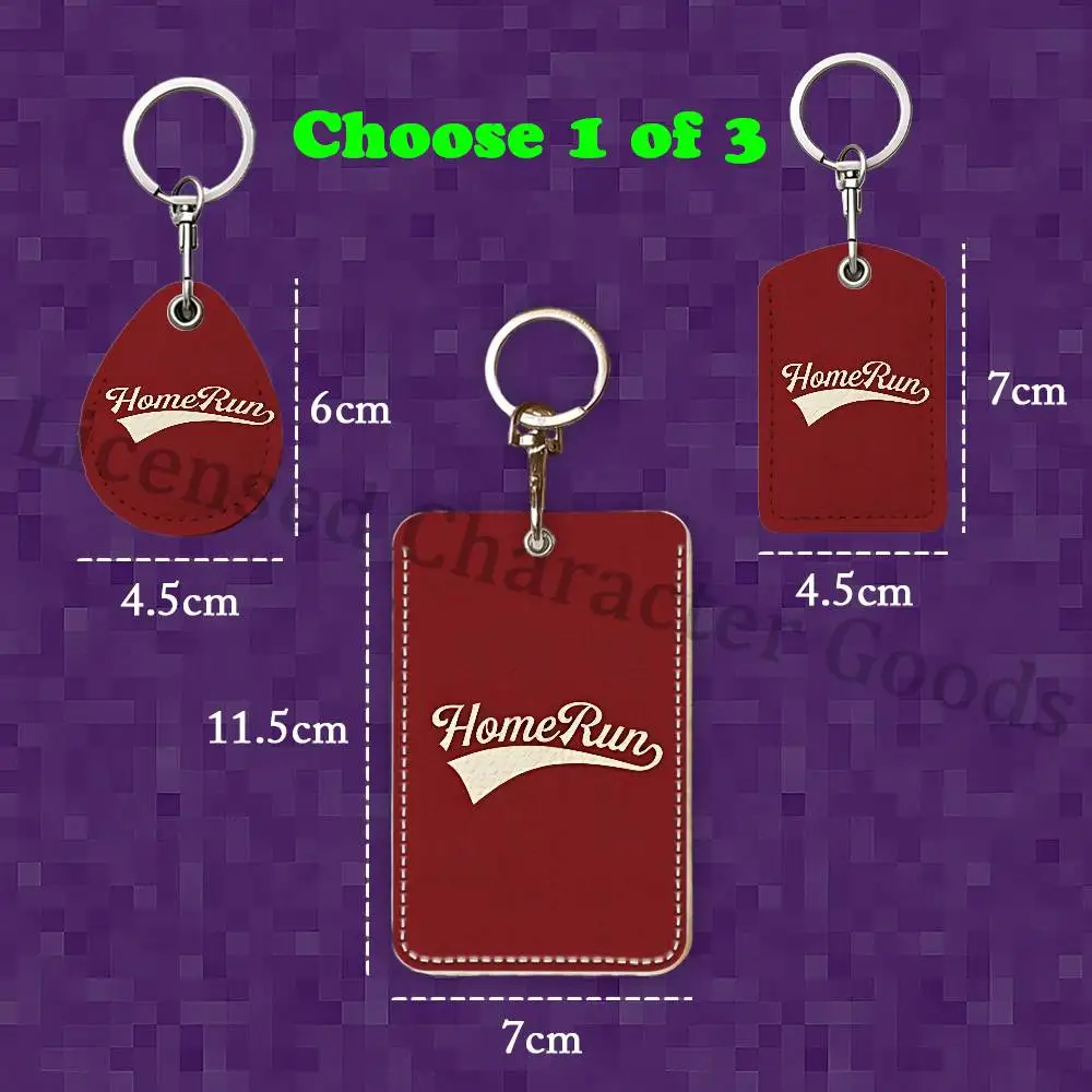 P-Paulo L-Londra HOMERUN Rectangle Card Case Keychain Access Card Bag Key Tag Ring Leather Card Holder Key Ring Access