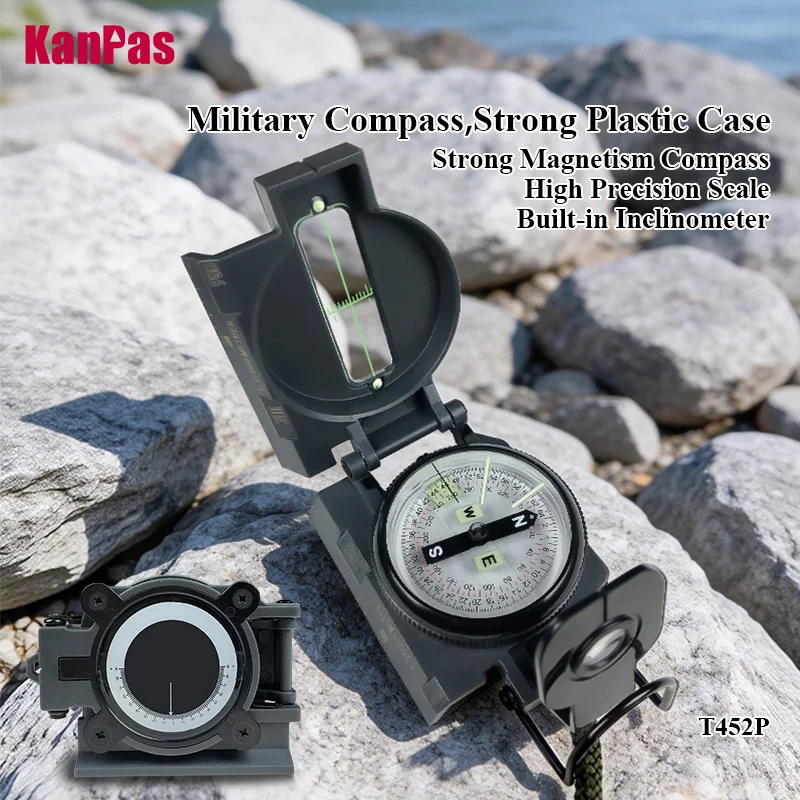 

Компас KanPas Lightweight Military Lensatic с инклинометром, светящийся в темноте, для использования на открытом воздухе, в тактических целях и для геодезических работ / T452P