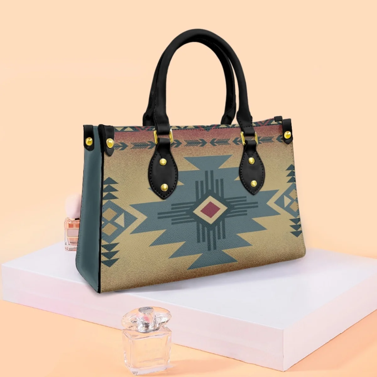 

FORUDESIGNS Ethnic Abstract Graphic Design Luxur Women's Designer Bags Aztec Southwest Stripe Storage Makeup Ladies Handbag