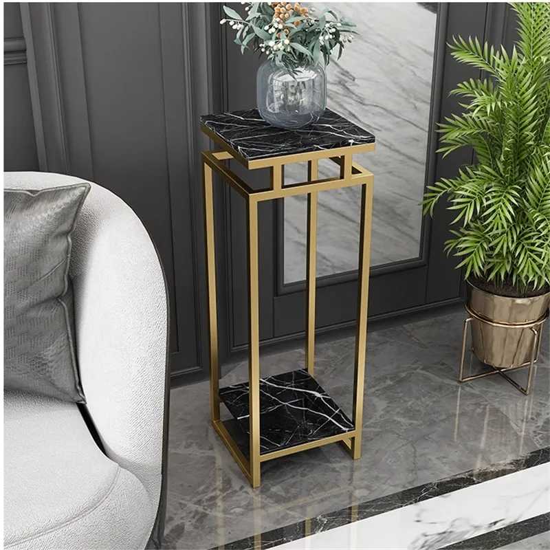 

Nordic light luxury marble flower stand, living room floor-to-ceiling green dill wrought iron flower pot stand, decorative stora