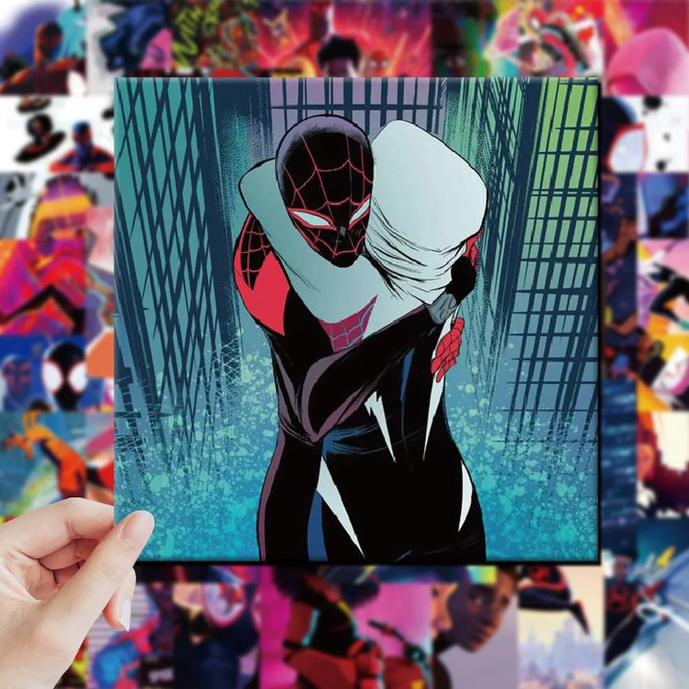 10/30/62PCS Disney Cartoon Spiderman Stickers attraverso il Spider-Verse Anime Graffiti decalcomanie impermeabile Cool Sticker per bambini giocattolo
