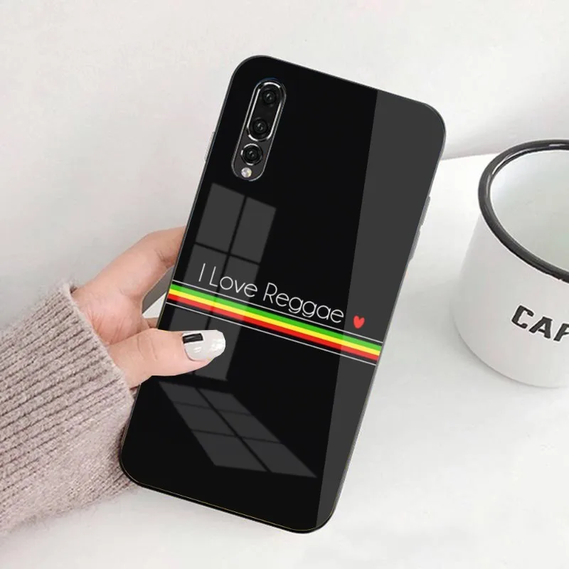 Reggae Marley Mobile Cell Phone Case for Huawei P50 P40 P30 P20 Pro Mate 40 30 20 Pro Nova 9 8 7 PC Glass Phone Cover Funda