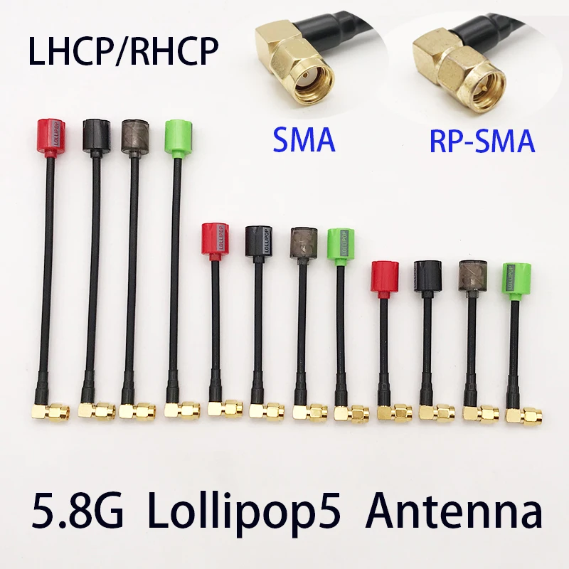 5.8G Transmitter Receiver Lollipop5 FPV Antenna SMA/RP SMA Connector 2.8dBi Gain LHCP RHCP For RC Drone DJI Googles Part