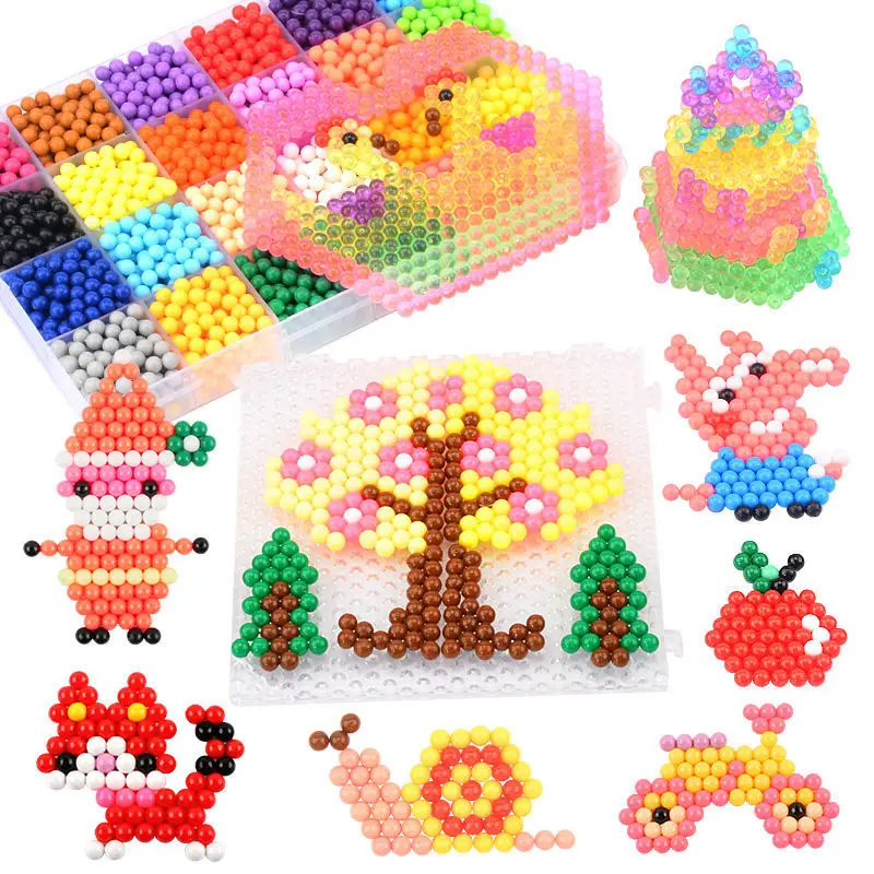 300 szt. Koraliki DIY w sprayu wodnym 36 kolorów uzupełniają koraliki Puzzle zestaw kryształów gra z piłkami 3D ręcznie robione magiczna zabawka dla