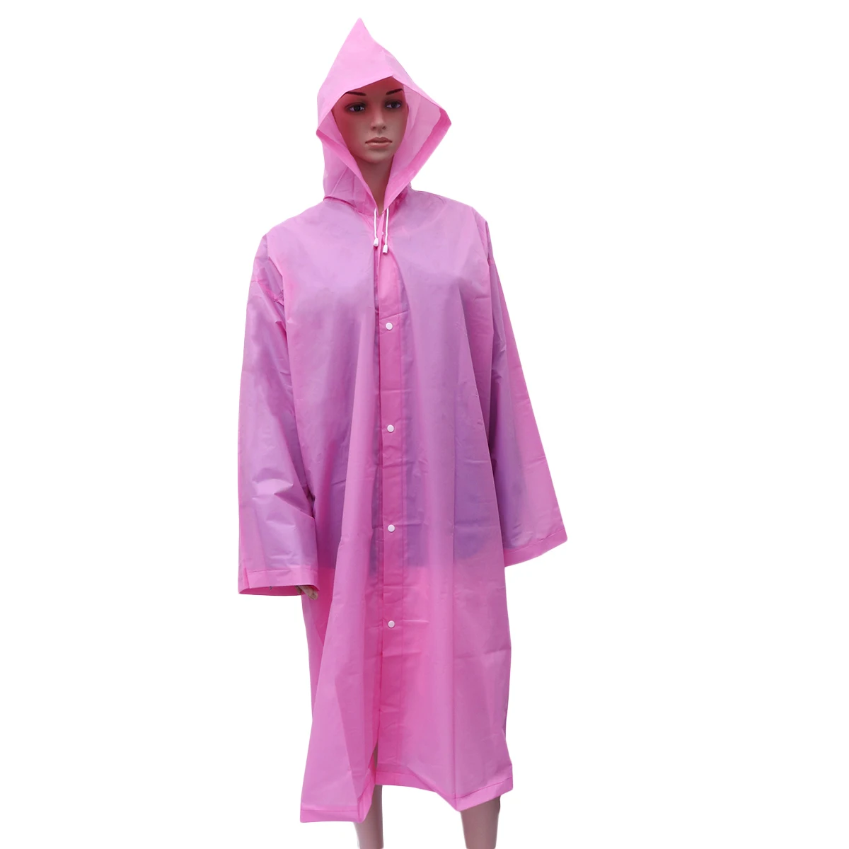 

Unisex Waterproof Raincoat Rain Poncho Eco-Friendly Eva Fabric Lightweight Durable Foldable Outdoor Hiking Camping Pink