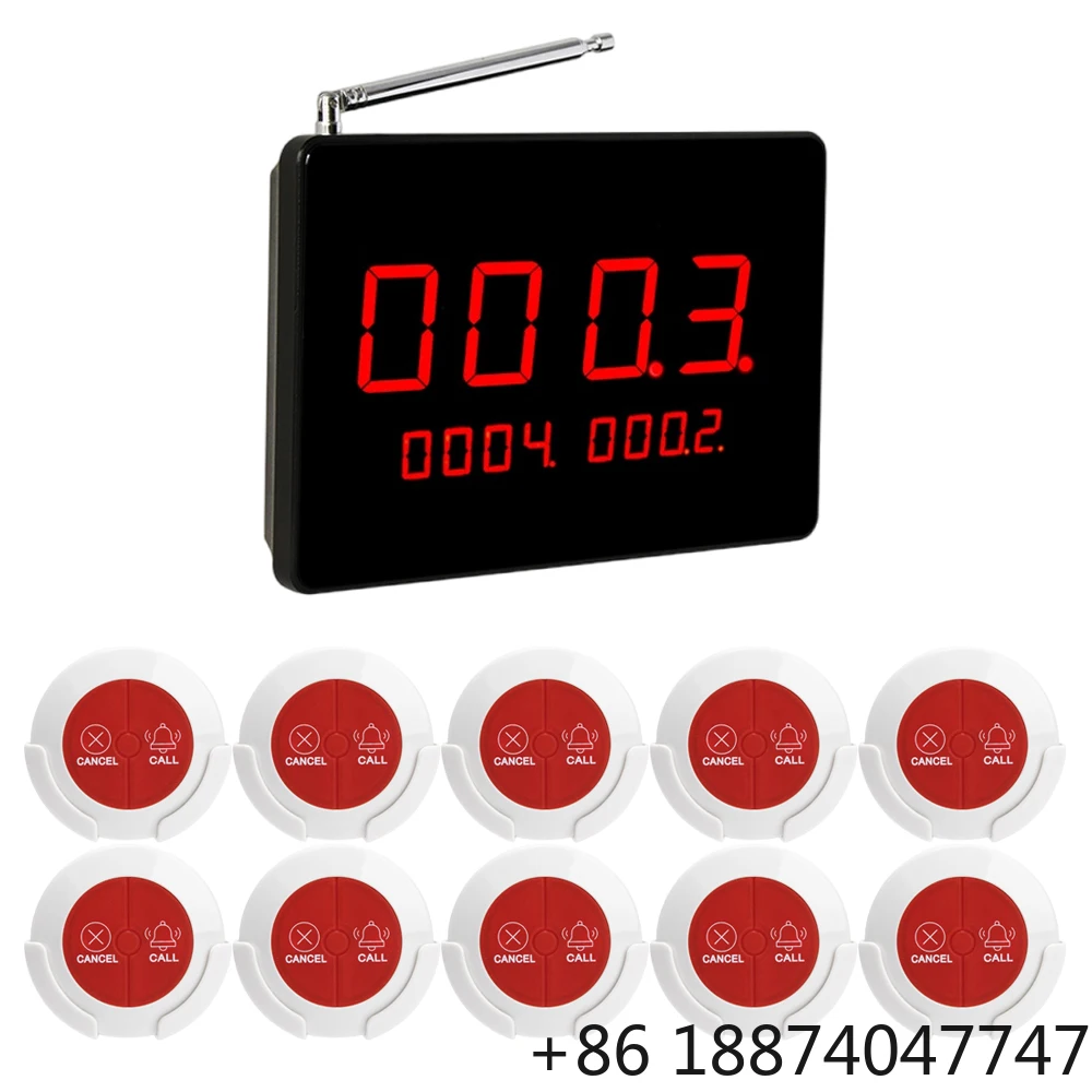 Sistema inalámbrico de llamada de emergencia, dispositivo buscapersonas de servicio médico para enfermera de Hospital, receptor de Host de 1 número con 10 botones a prueba de agua