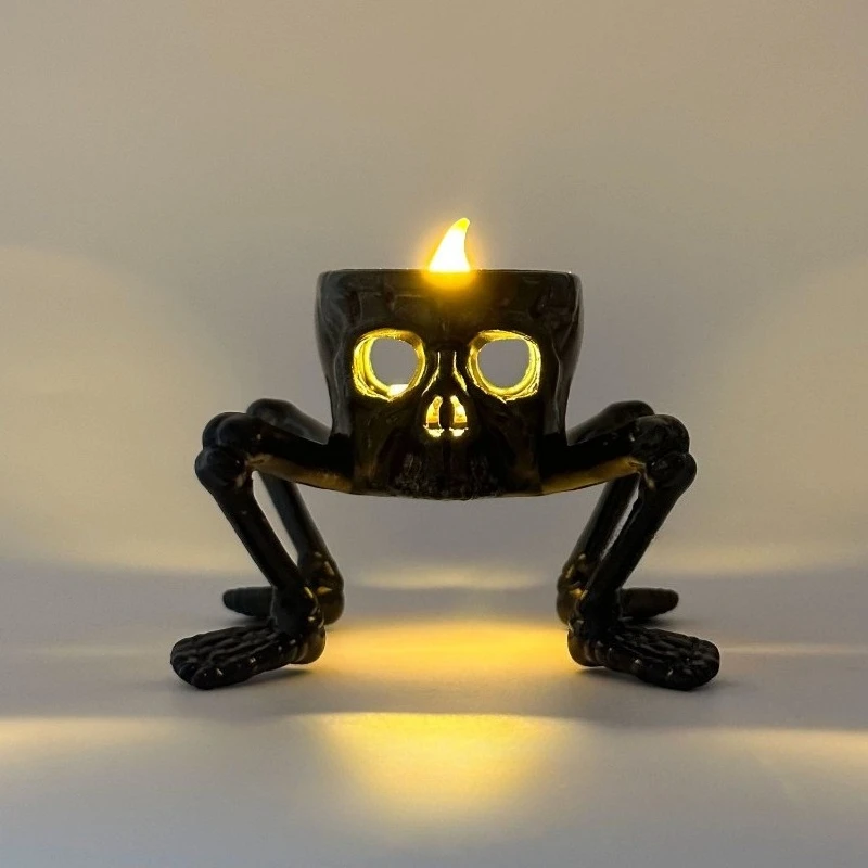 Modern Skull Figurines Living Room Desktop Miniatures Ornament Creative Nightstand Night Light Home Decoration Accessories