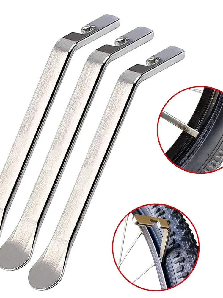 Leviers de pneu de vélo en acier inoxydable trempé de qualité supérieure, pour réparer les chambres à air de vélo, outil de réparation de pneus de cyclisme, 3/5 pièces